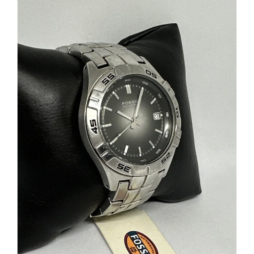 Fossil Degrade AM3997 Men's Silver Stainless Steel Analog Dial Wristwatch HME746